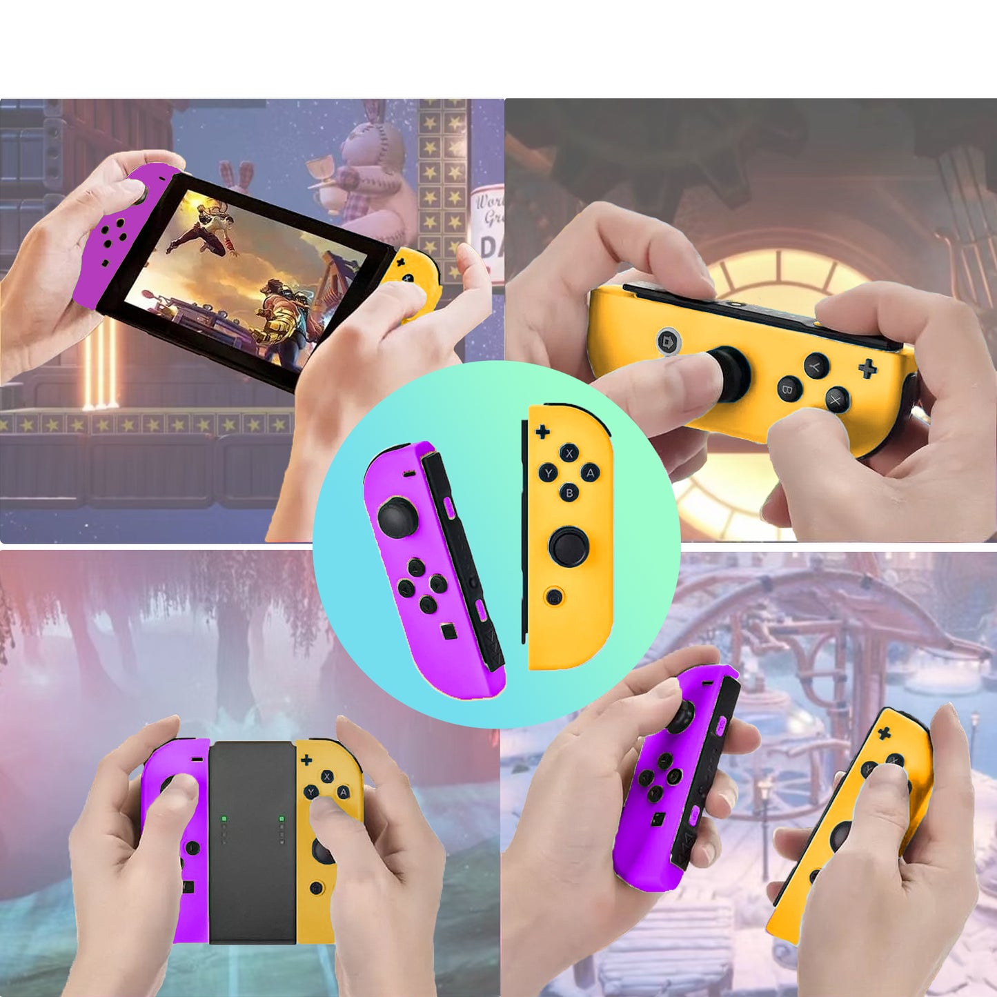 JOYHPAMTA® Switch Joycon Controller Purple&Orange