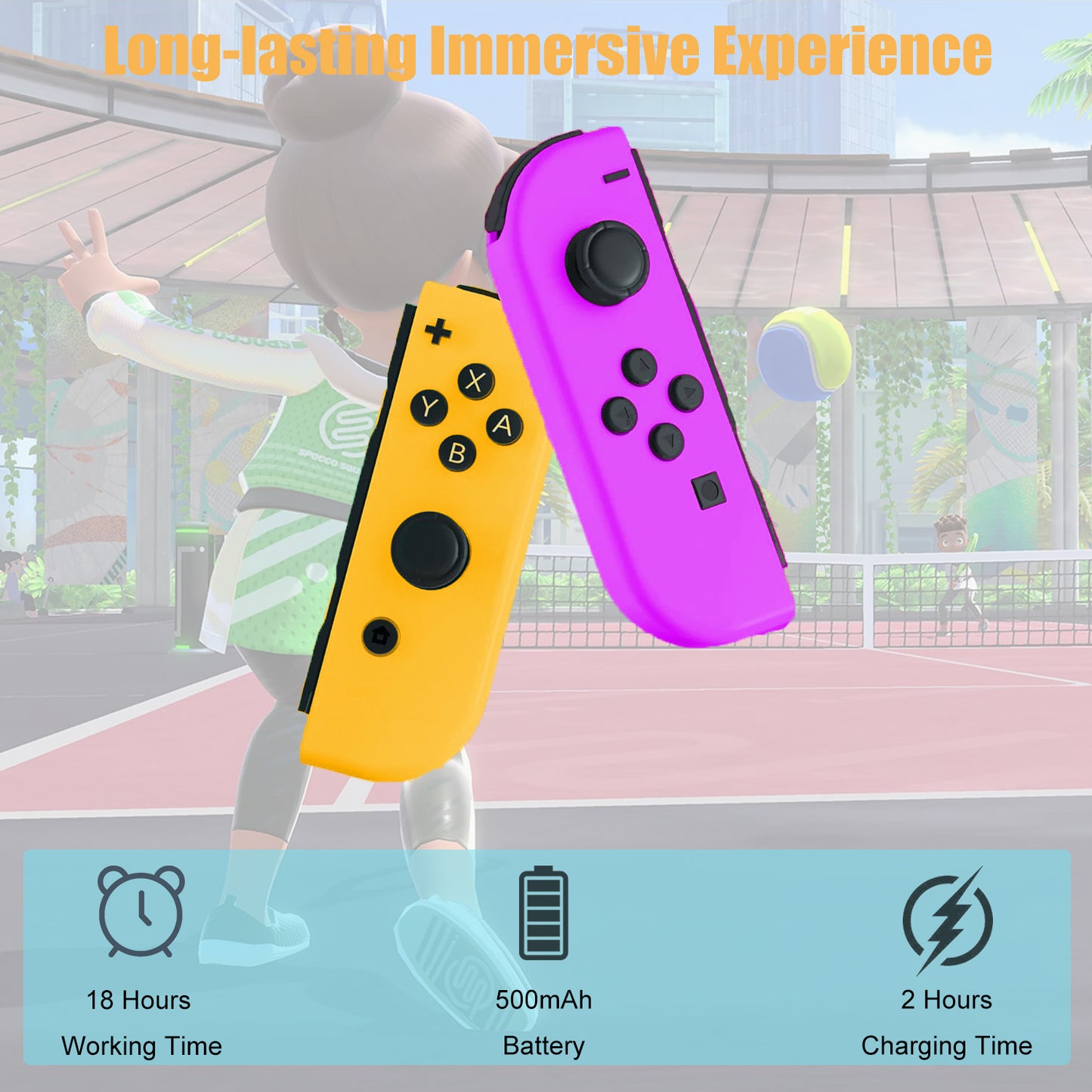 JOYHPAMTA® Switch Joycon Controller Purple&Orange