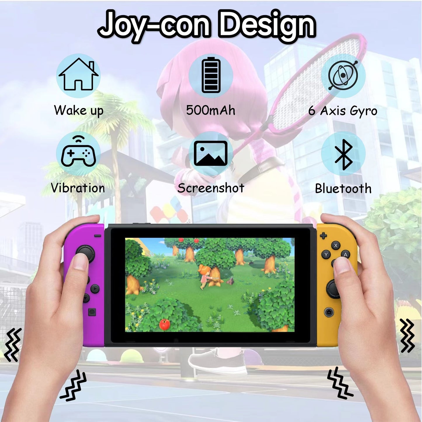 JOYHPAMTA® Switch Joycon Controller Purple&Orange