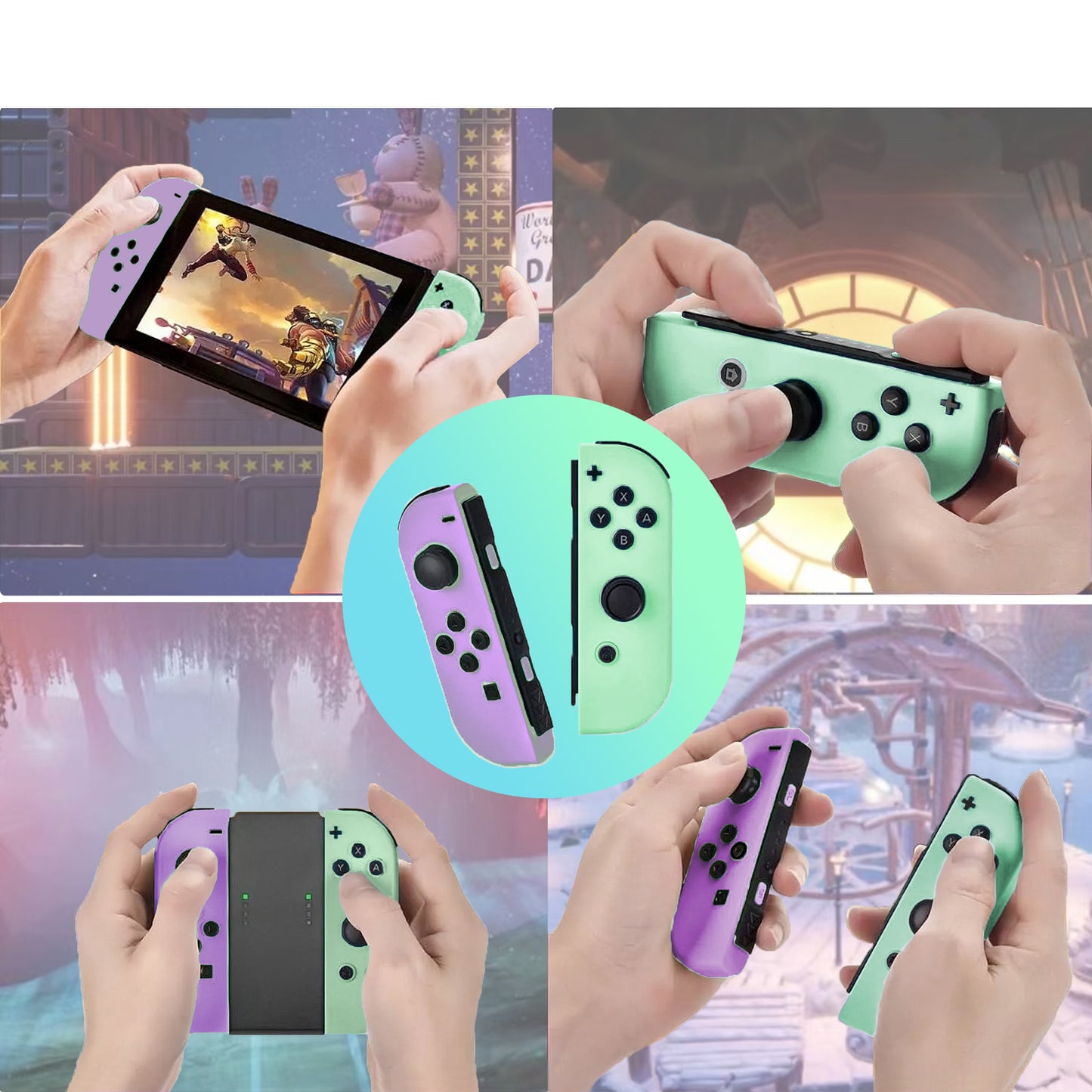 JOYHPAMTA® Switch Joycon Controller Purple&Green